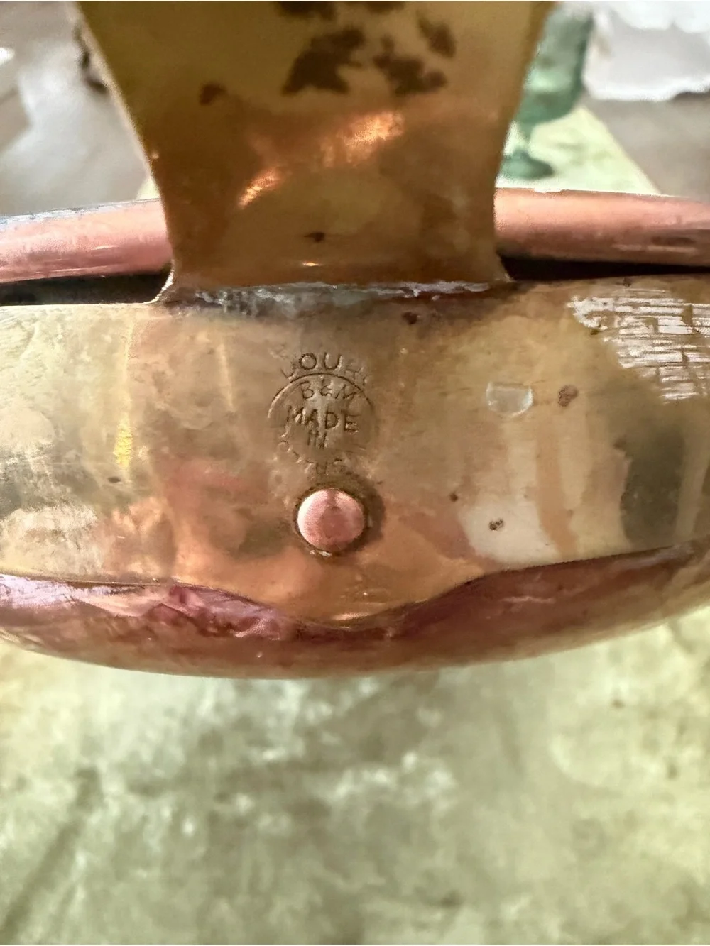 Copper-Tone Sauté Pan with Brass Handle
